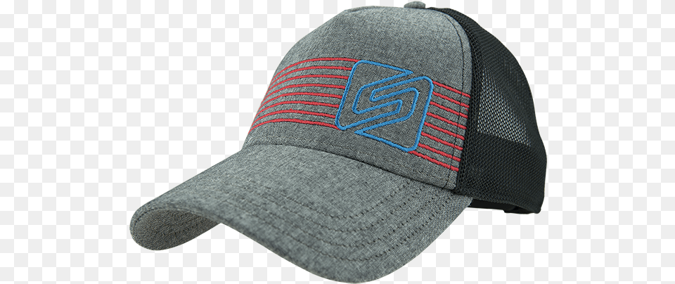 Spark A Line Trucker By Endurance Threads Grey And Black Mesh Hat, Baseball Cap, Cap, Clothing, Person Free Png Download