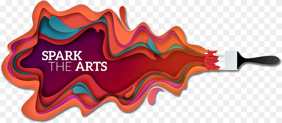 Spark The Arts Paint Brush And Paint Streak, Device, Tool Png Image