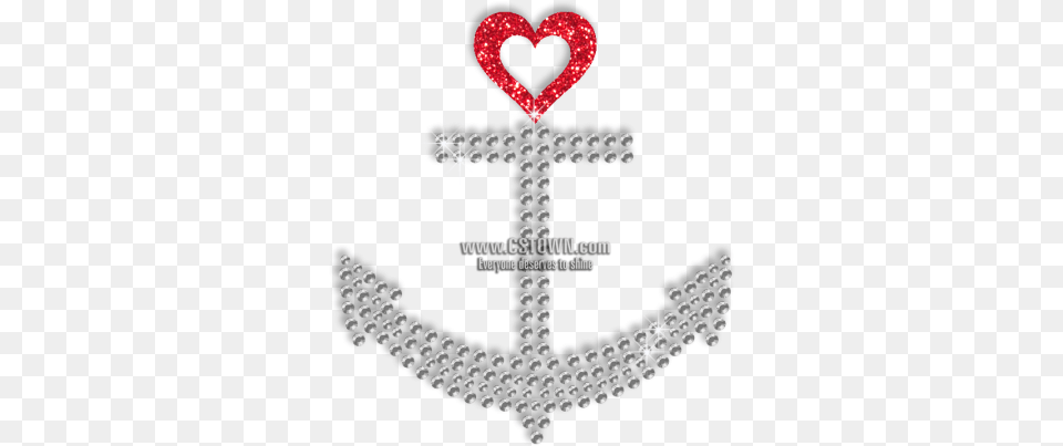 Sparkle Anchor And Heart Hotfix Bling Transfer Motif Illustration, Accessories, Electronics, Hardware, Chandelier Free Transparent Png