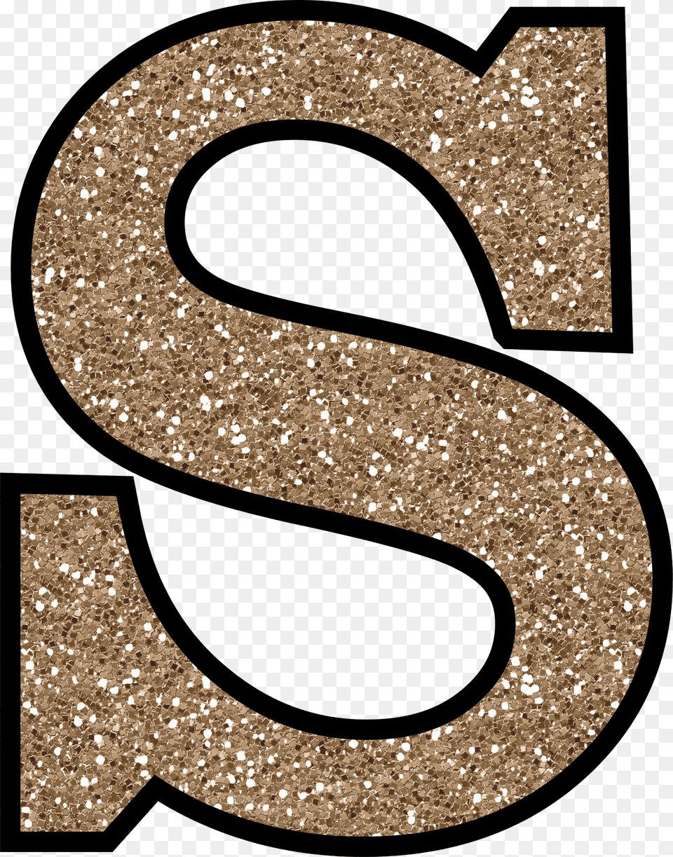 Sparkle Border Gold Glitter Letter S, Number, Symbol, Text Free Png Download