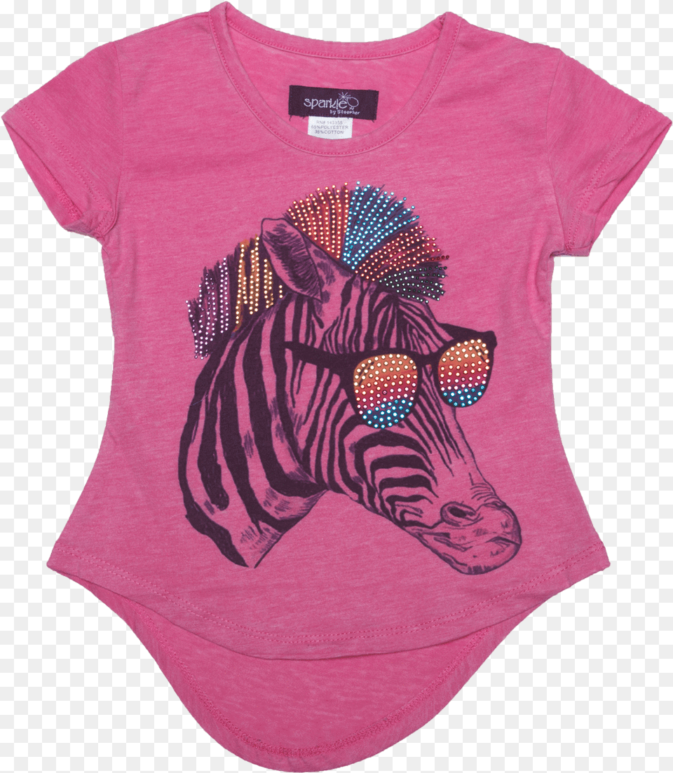 Sparkle By Stoopher Rainbow Zebra Tshirt, Clothing, T-shirt, Animal, Mammal Png Image