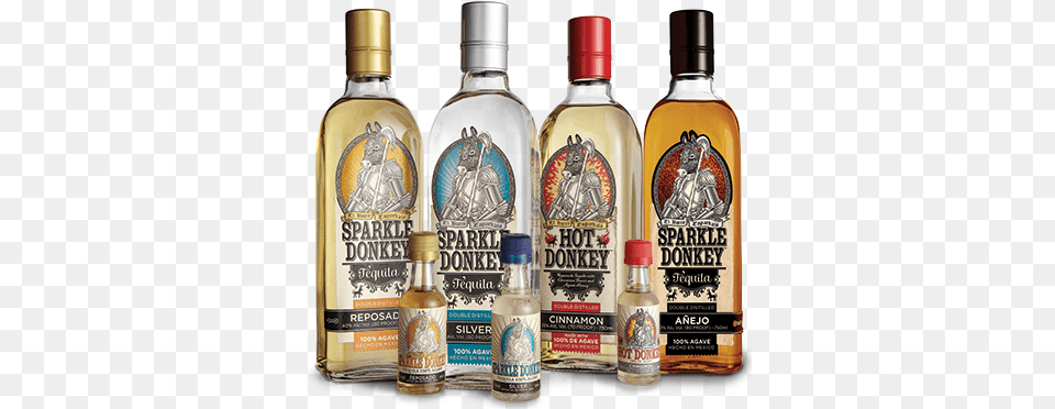 Sparkle Donkey Anejo Tequila, Alcohol, Beverage, Liquor Free Transparent Png