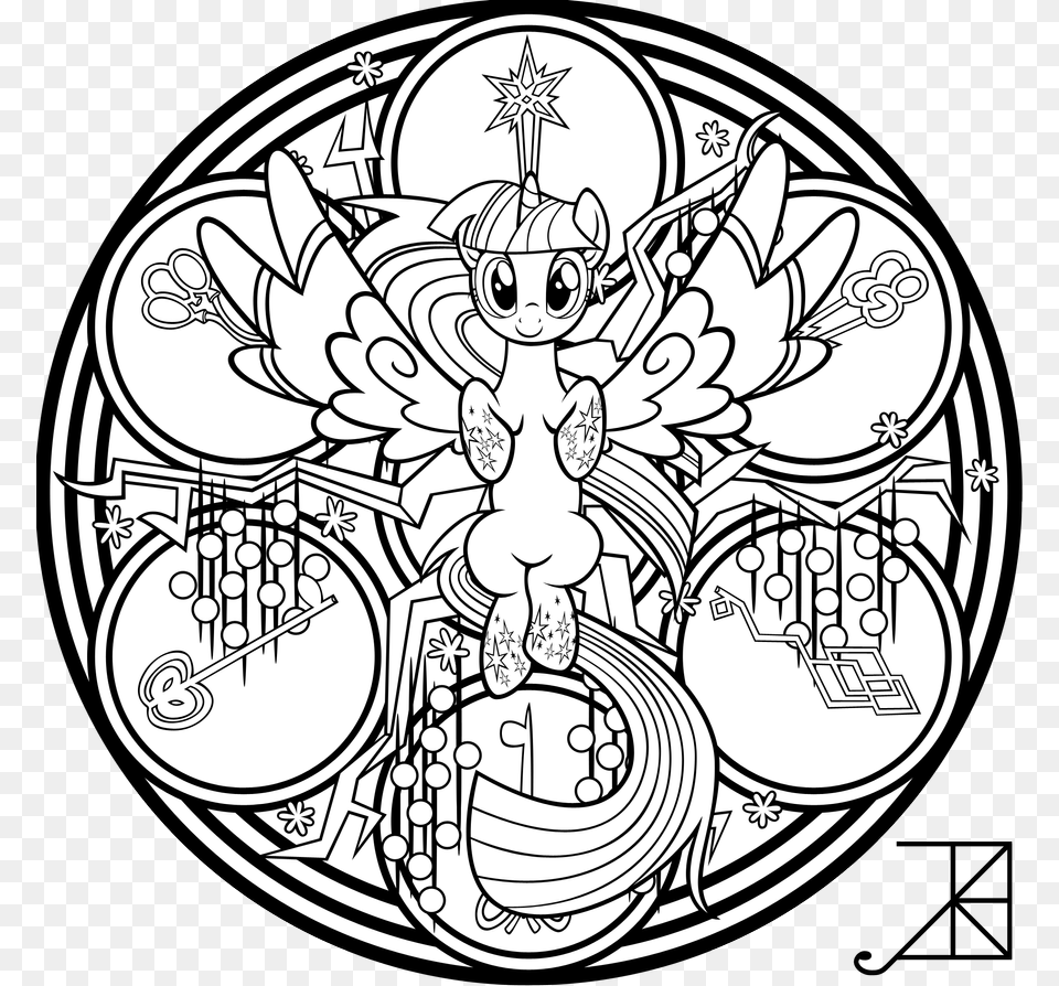 Sparkle Lineart Mandala My Little Pony, Art, Doodle, Drawing, Face Free Transparent Png