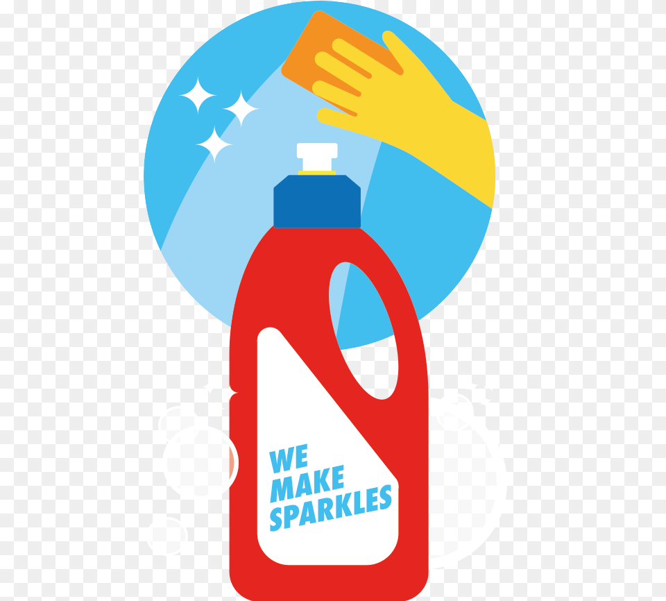 Sparkles Clipart Cleaning, Bottle, Food, Ketchup, Person Png Image