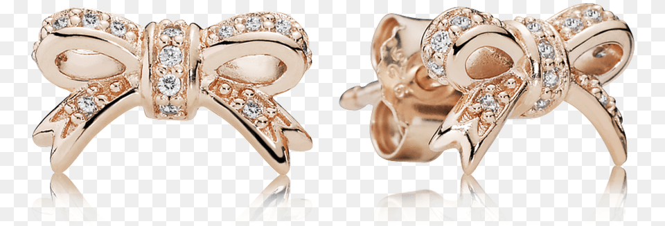 Sparkling Bow Stud Earrings Pandora Rose Pandora Bow Earrings Rose Gold, Accessories, Jewelry, Earring, Gemstone Free Png