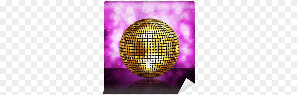 Sparkling Golden Disco Ball On A Glowing Purple Background Various Artists 100 Disco Classics, Sphere, Art, Graphics, Astronomy Free Png Download