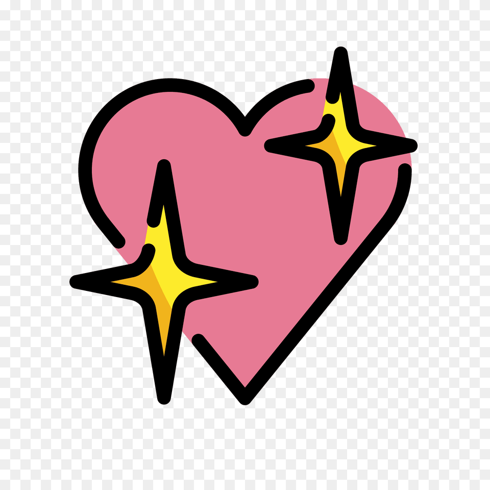 Sparkling Heart Emoji Clipart, Symbol, Star Symbol, Dynamite, Weapon Free Png