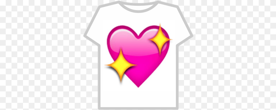 Sparkling Heart Emoji Transparent Roblox Heart With Stars Emoji, Clothing, T-shirt, Symbol Free Png