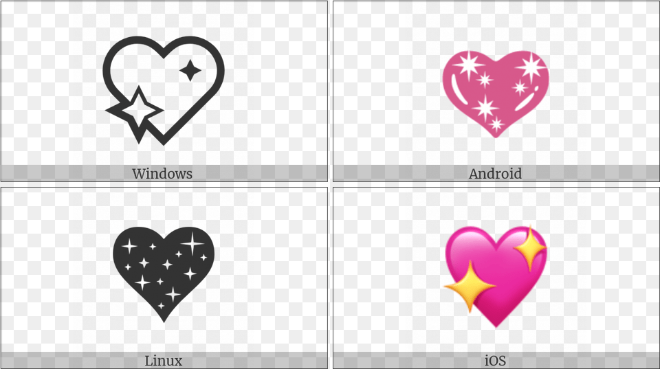 Sparkling Heart On Various Operating Systems Pink Heart With Stars Free Transparent Png
