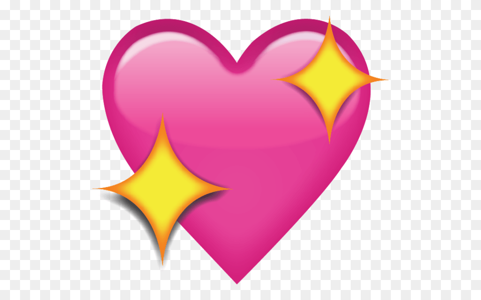 Sparkling Pink Heart Emoji, Balloon Png