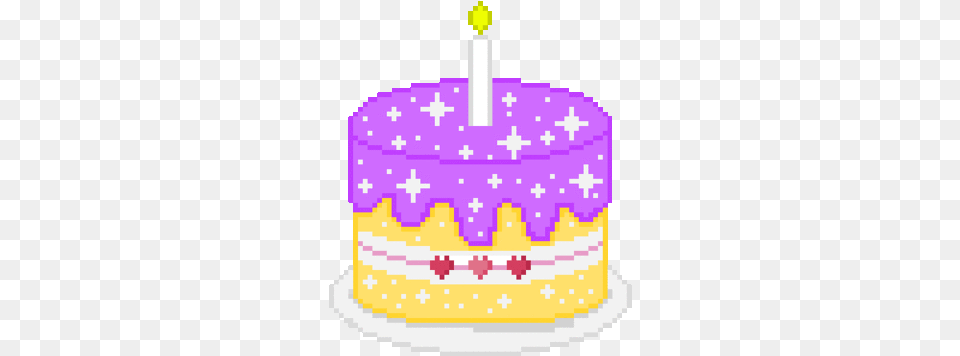 Sparkly Birthdaycake Birthday 8bits Happy Birthday Gif Transparent, Birthday Cake, Cake, Cream, Dessert Free Png Download