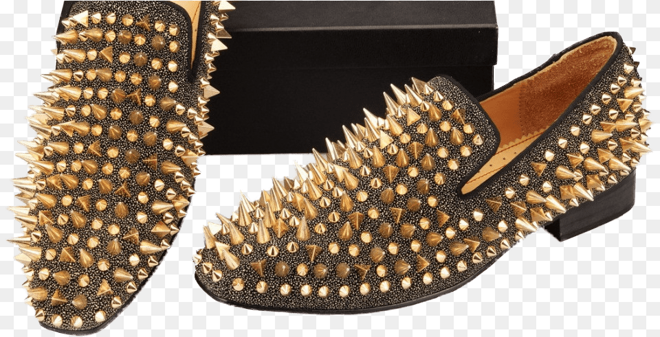 Sparkly Gold Rivet Rhinestone Shoe, Clothing, Footwear, High Heel Free Png