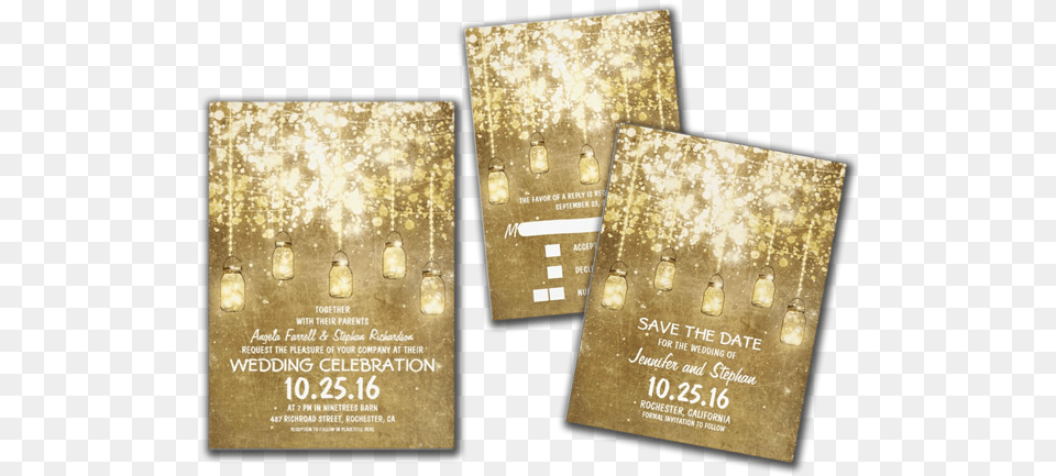 Sparkly Mason Jars Wedding Invites Mason Jar Light, Text, Paper, Advertisement, Poster Png Image