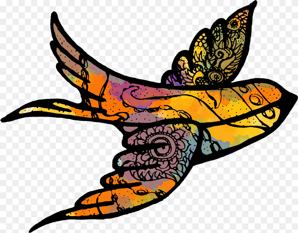 Sparrow Tattoo Outline Sar Han Bahadr Arc Ajans, Person, Adult, Female, Woman Free Png Download