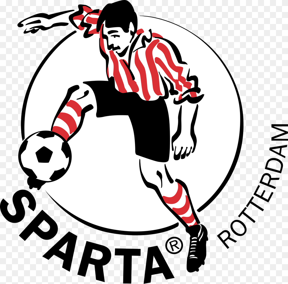 Sparta Rotterdam Predictions Picks Sparta Rotterdam Logo, Person, Kicking, Sport, Soccer Ball Free Png Download
