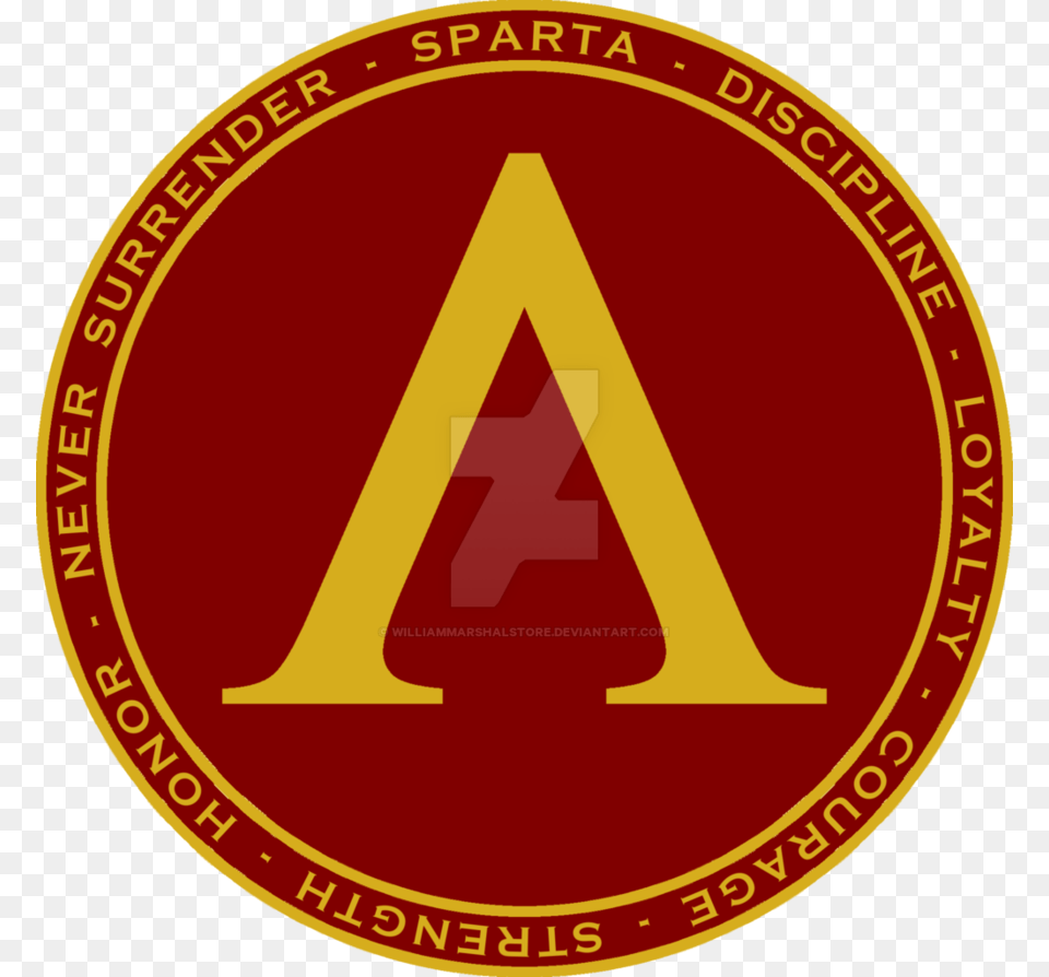 Sparta Shield Maroon And Gold Seal By Williammarshalstore Alexander The Great, Logo, Symbol, Emblem Png