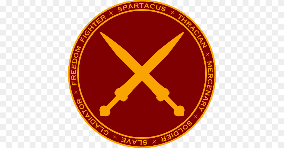 Spartacus Maroon Gold Seal Hoodie, Weapon, Sword Free Png