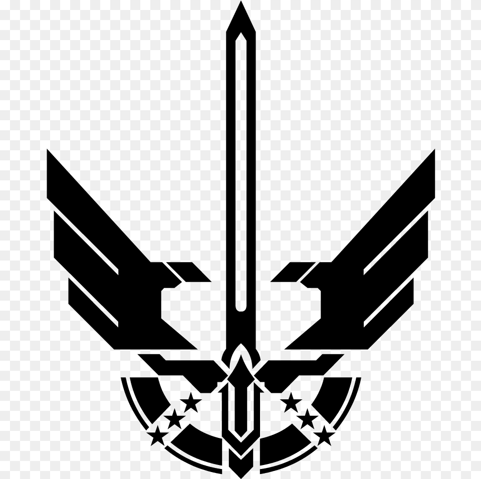 Spartan Clipart Sword Unsc Special Forces Logo, Gray Png