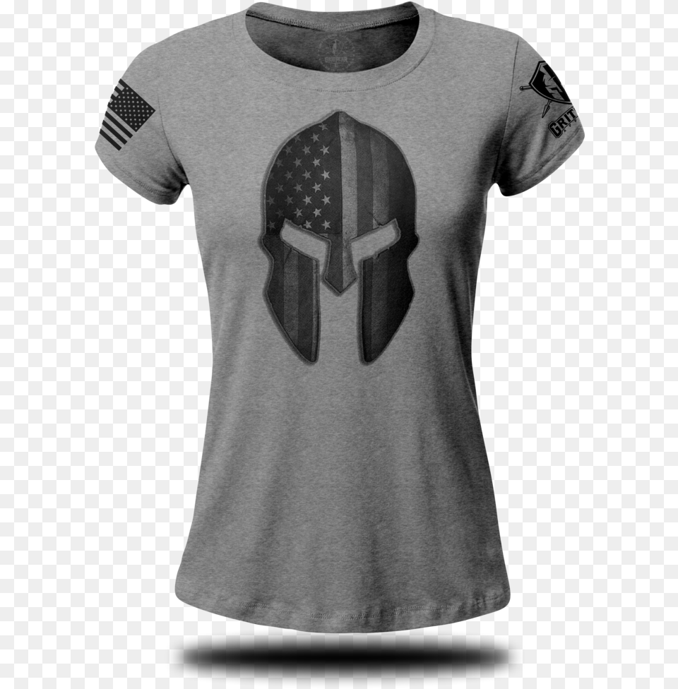 Spartan Helmet Stars And Stripes Ladies T Shirt Grit Gear Embrace The Suck Shirts, T-shirt, Clothing, Formal Wear, Accessories Free Png