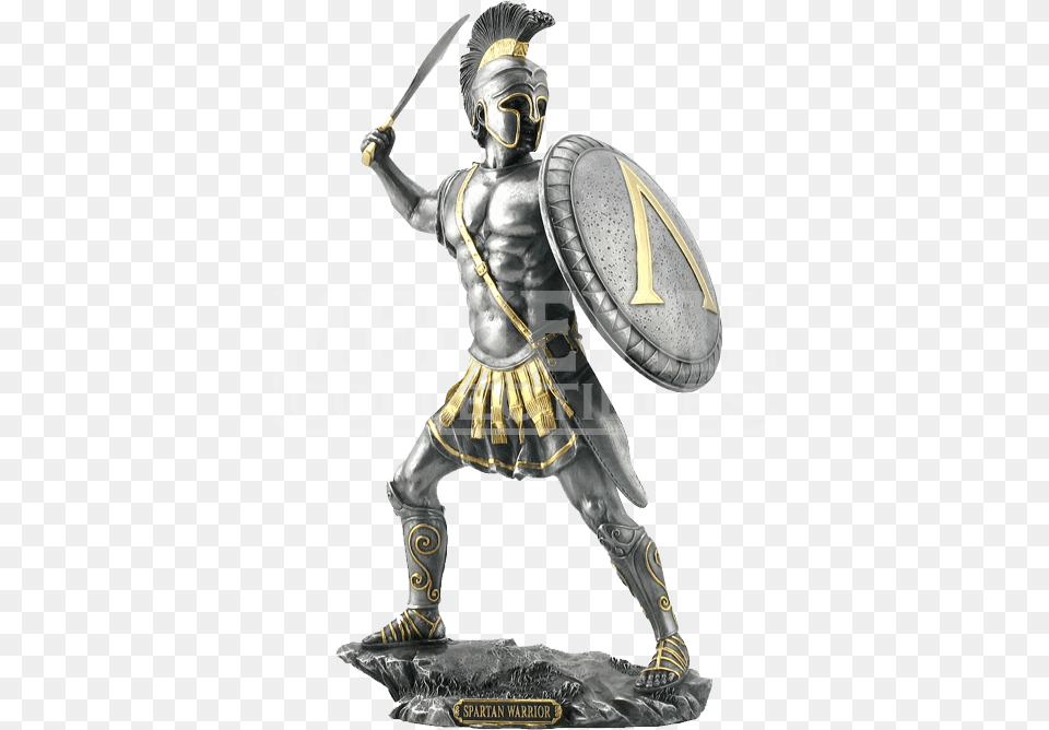 Spartan Hoplite Shield Statue Warrior Shield And Sword, Adult, Male, Man, Person Free Png Download