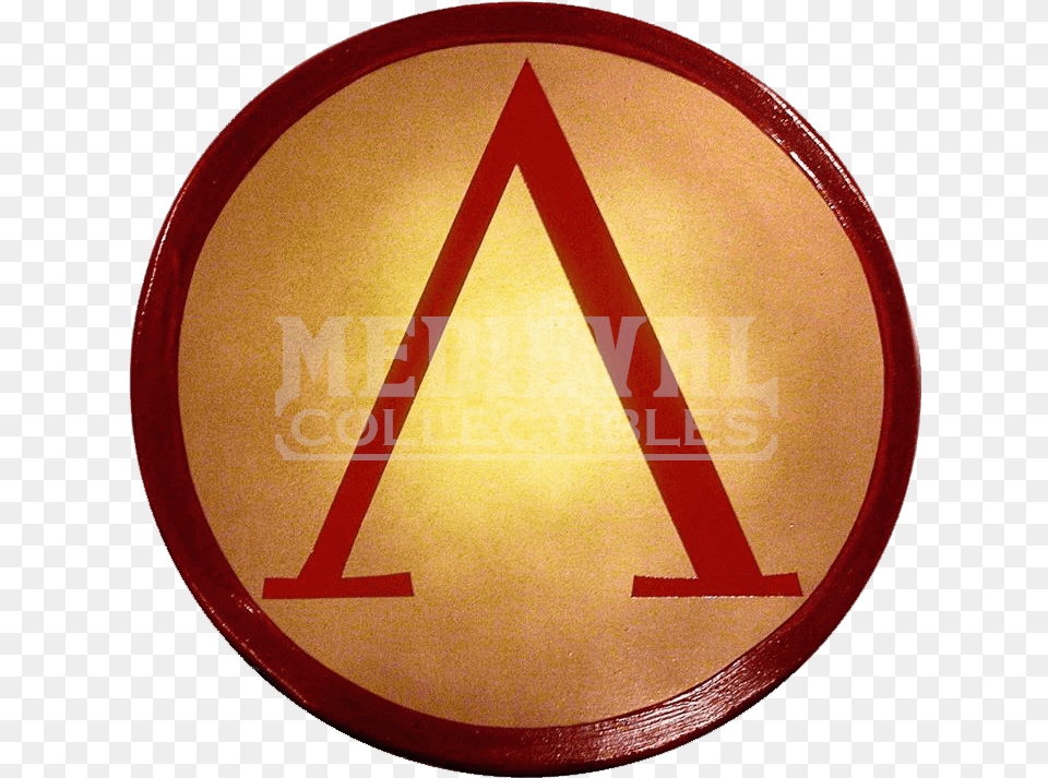 Spartan Shield Red And Gold Spartan Shield Cartoon, Sign, Symbol, Road Sign Free Png