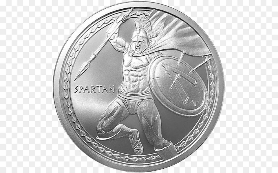Spartan Warrior Silver Back 1oz Silver Warrior Series, Baby, Person, Coin, Money Free Png