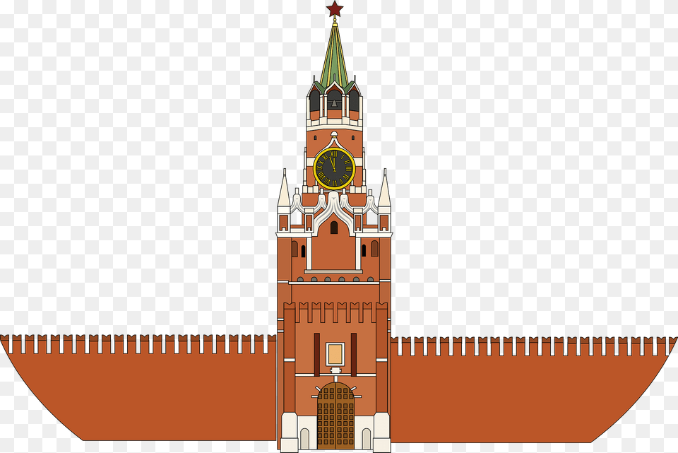 Spasskaya Tower Clipart, Architecture, Bell Tower, Building, Clock Tower Png