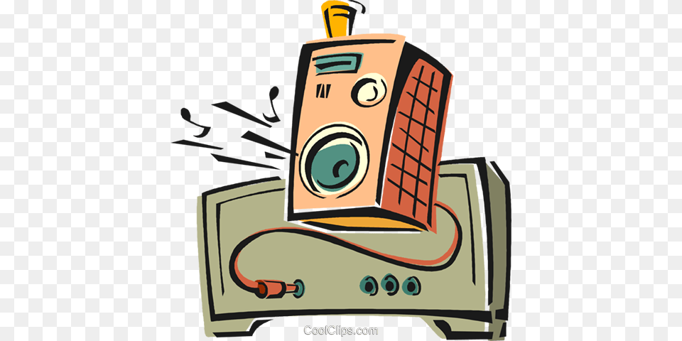 Speaker Royalty Vector Clip Art Illustration, Electronics, Radio, Device, Grass Free Png