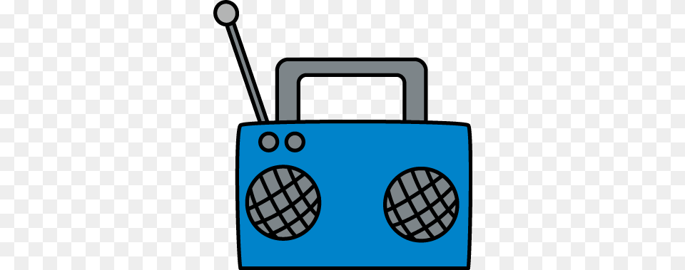 Speakers Clipart Blue Radio Clipart, Electronics, Bulldozer, Machine Png Image