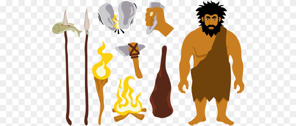Spear Clipart Ice Age Primitive Clip Art, Adult, Light, Male, Man Free Png Download