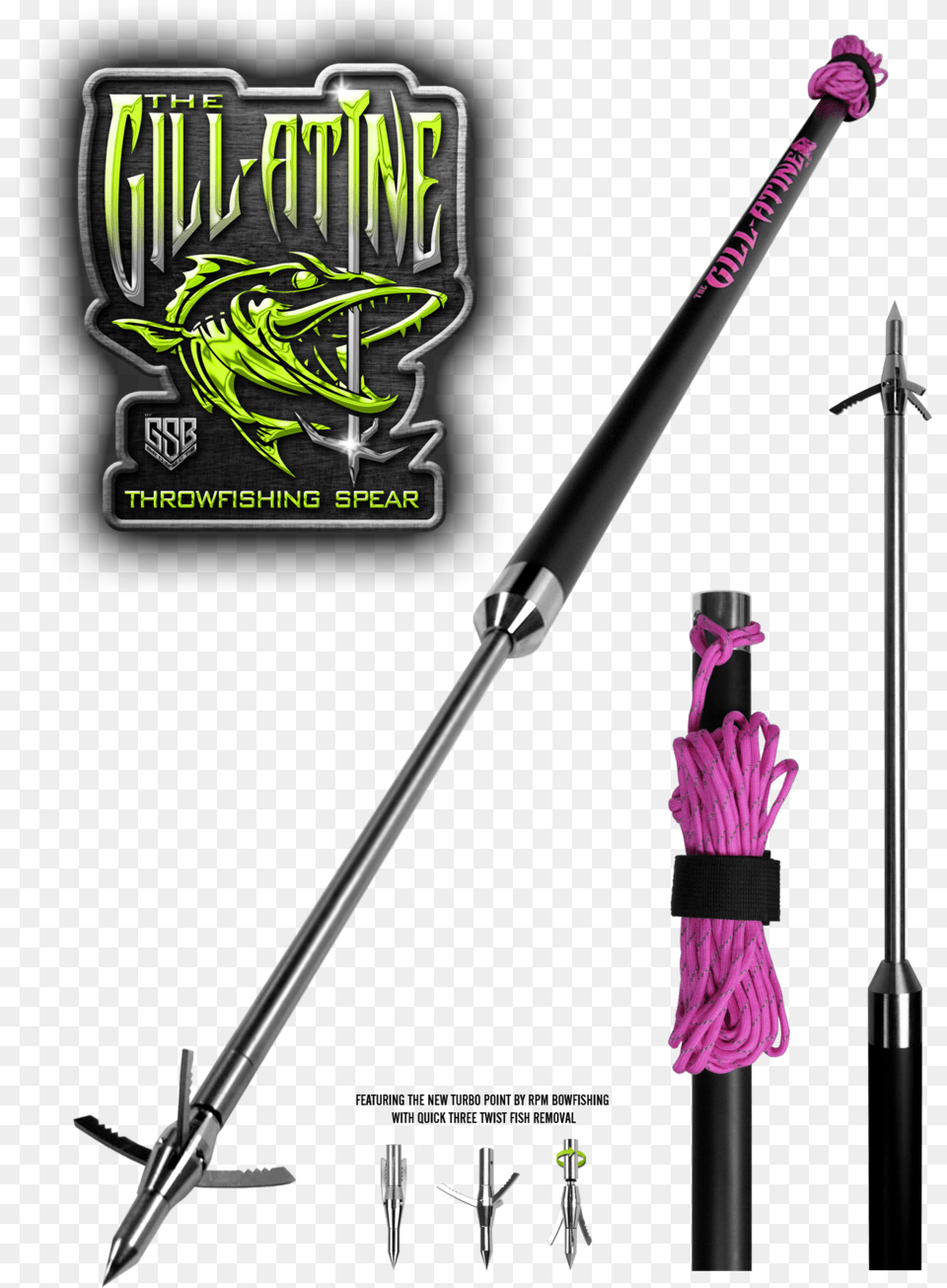 Spear Multiview Pink Bowfishing Spear, Sword, Weapon, Mace Club Png