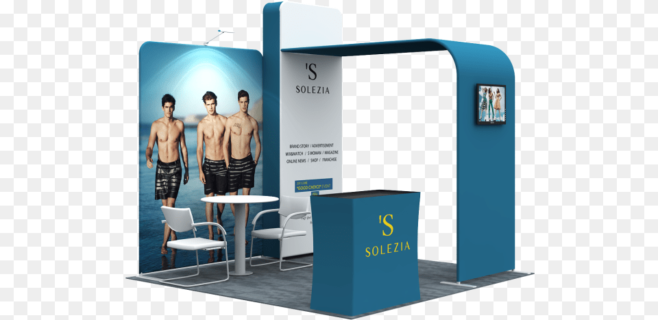 Special Design Exhibition Booth, Advertisement, Clothing, Shorts, Table Free Png Download