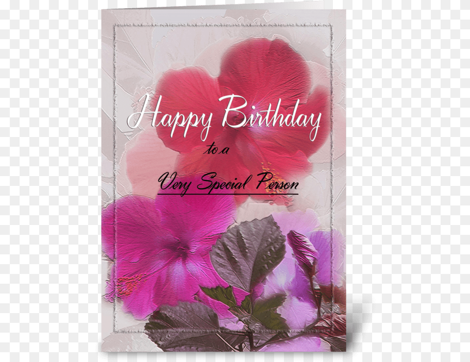 Special Greeting Card Happy Birthday To Special Person Birthday, Flower, Plant, Book, Publication Png