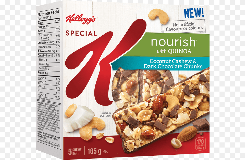 Special K Nourish Dark Chocolate Chunks Amp Almond Bars Special K Quinoa Bars, Food, Produce, Nut, Plant Free Png Download