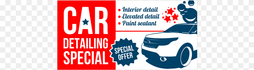 Special Offer Auto Detailing Vinyl Banner With Stars Motivational Workout Quotes, Advertisement, Poster, Car, Transportation Png