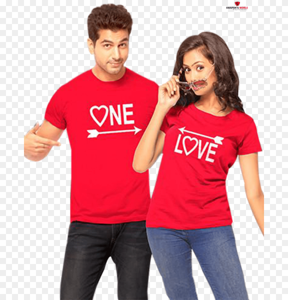 Special Valentines Couple T Shirt By Swapons World, Clothing, T-shirt, Photography, Face Free Png