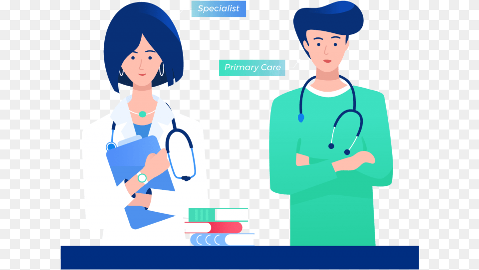 Specialist Standing With Primary Care Doctor Student Doctor Clipart, Architecture, Building, Clothing, Coat Png
