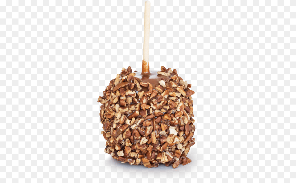 Specialty Gourmet Pecan Caramel Apple Treat Party Favor Apple, Dessert, Food, Candle, Nut Png
