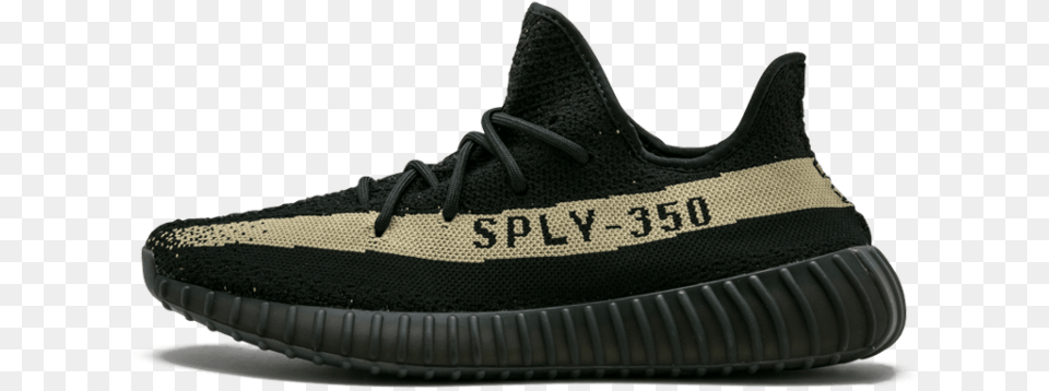 Speckles Of Green Also Appear Throughout The Upper Yeezy Boost 350 V2 Core Black Green, Clothing, Footwear, Shoe, Sneaker Png