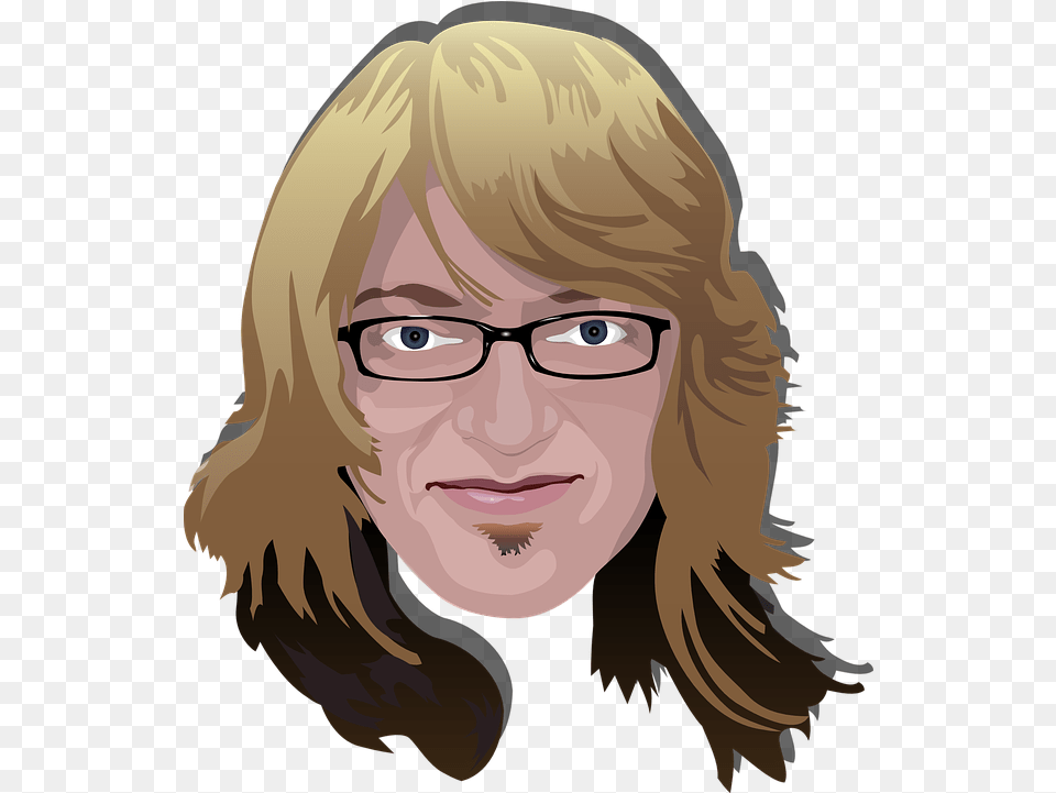 Spectacles Man Long Hair Vector Graphic On Pixabay Gondrong Kartun, Accessories, Portrait, Photography, Person Free Png Download