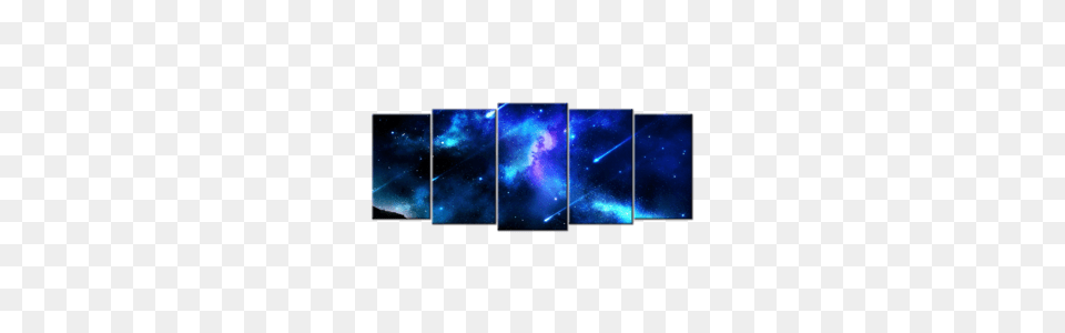 Spectacular Blue Meteor Shower Canvas Wall Art, Collage, Nature, Night, Outdoors Free Png Download