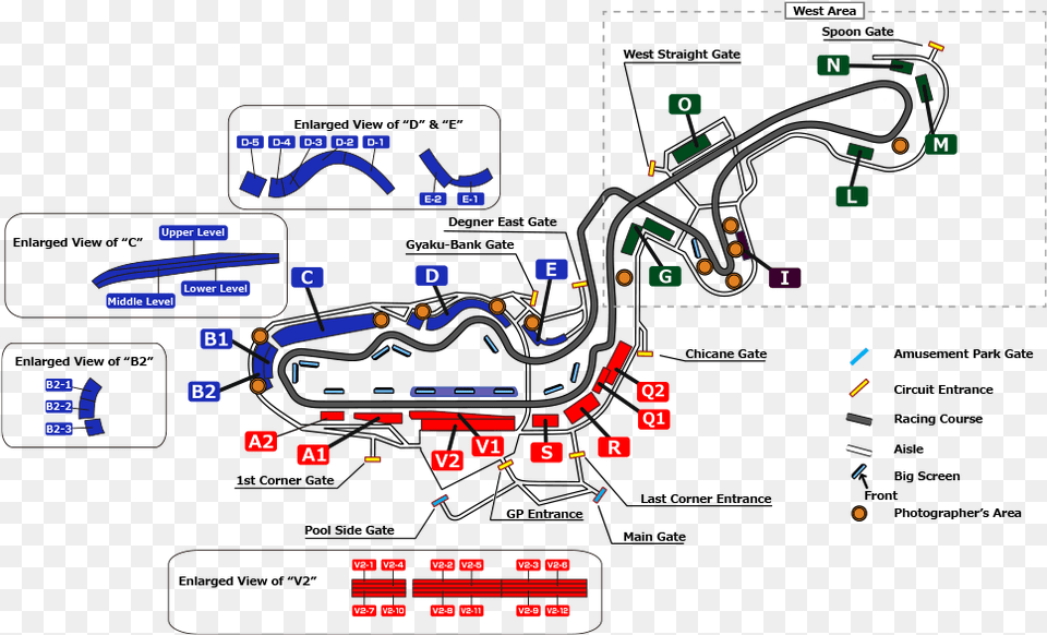 Spectator Areas Map West Area Suzuka Png