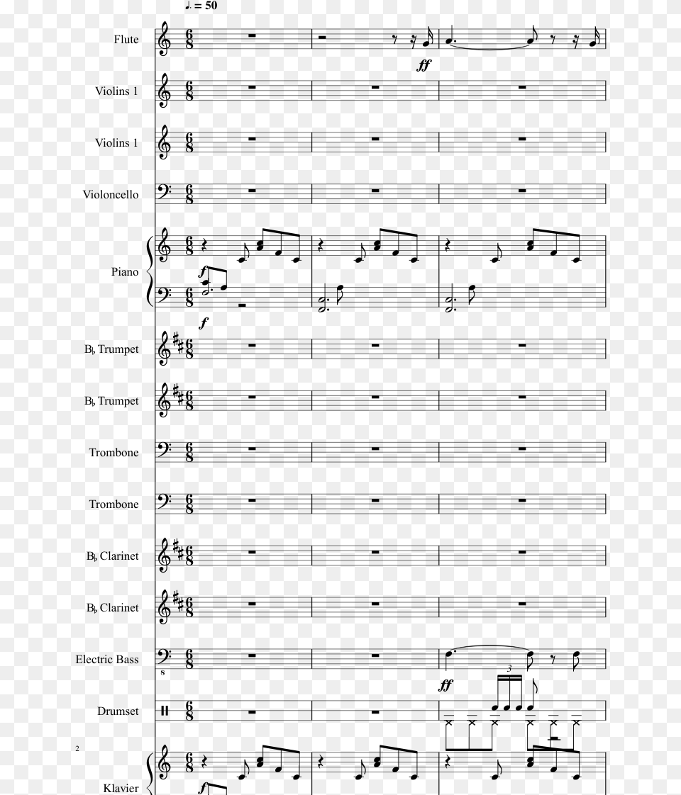 Spectre Sheet Music Clarinet, Gray Free Png Download