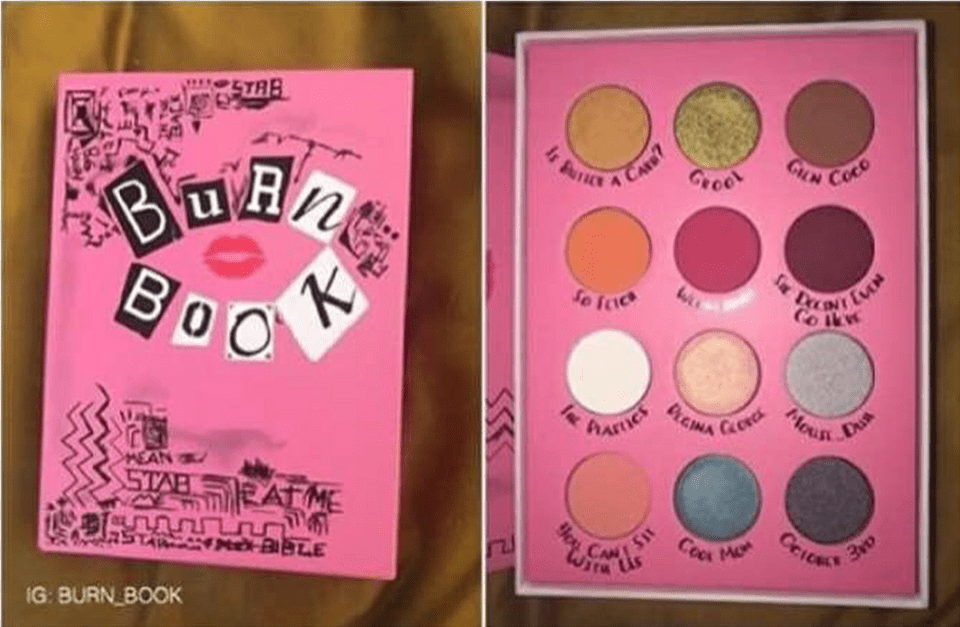 Spectrum X Mean Girls Mini Burn Book, Cosmetics, Paint Container Png Image