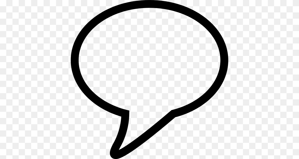 Speech Balloon Outline For Conversation Icon, Gray Png