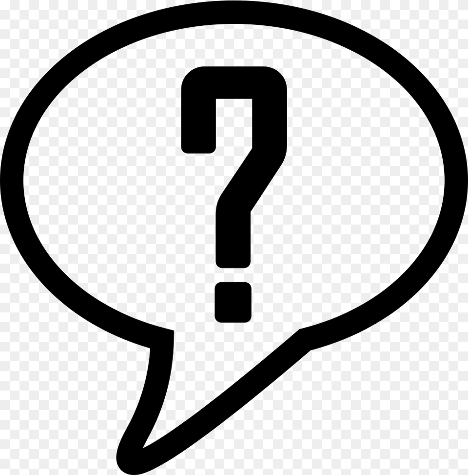 Speech Balloon Outline With Question Mark Question Mark Balloon Icon, Stencil, Helmet, Symbol, Text Free Transparent Png