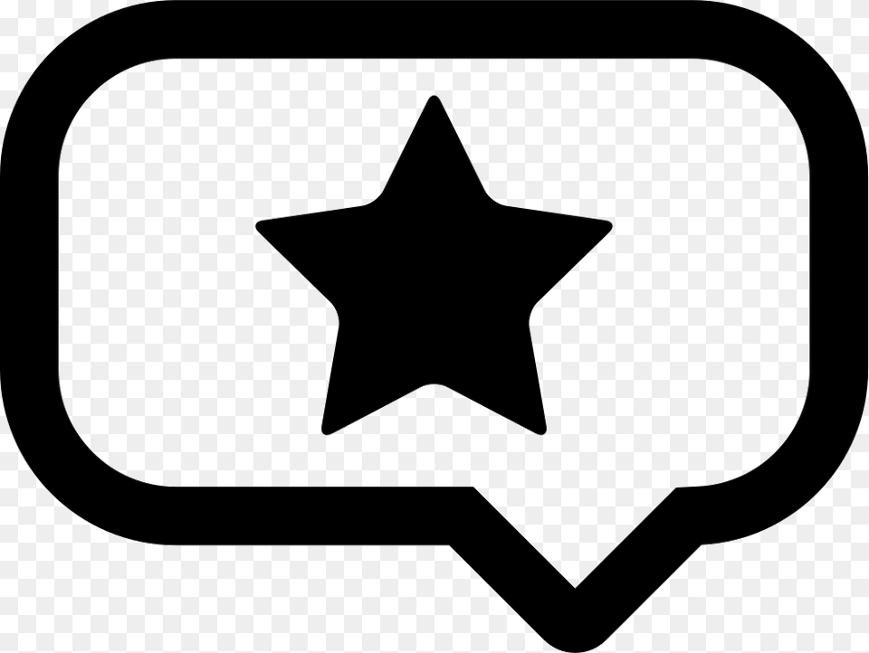 Speech Balloon With A Star Comments 2018 Natda, Star Symbol, Symbol Png