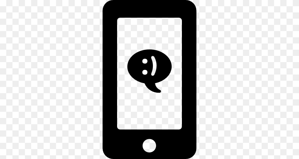 Speech Bubble Chat Message With A Smile Symbol On Phone Screen, Electronics, Mobile Phone Png