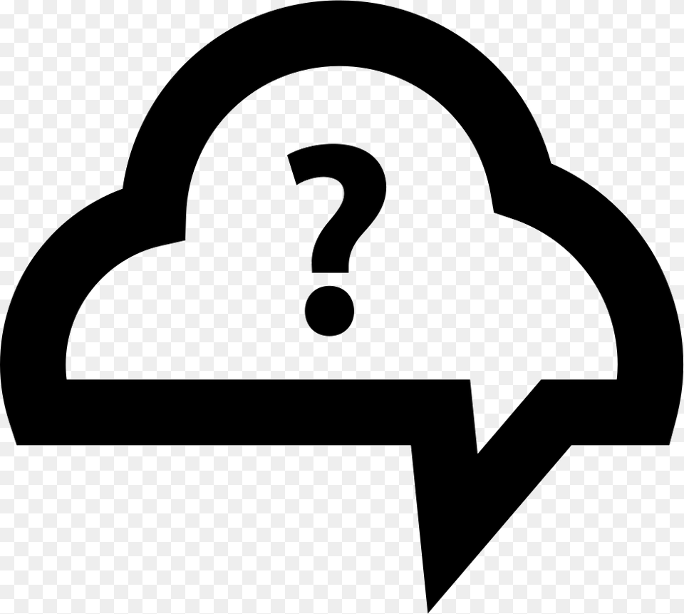 Speech Bubble Cloud With Question Mark Icon Download, Stencil, Symbol, Text Free Transparent Png