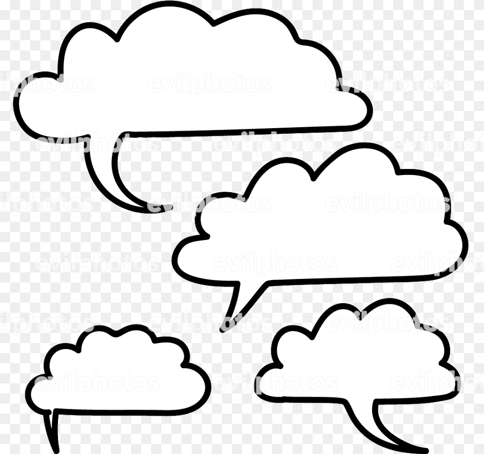 Speech Bubble Drawing Vector And Stock Photo Line Art, Cloud, Cumulus, Nature, Outdoors Free Png